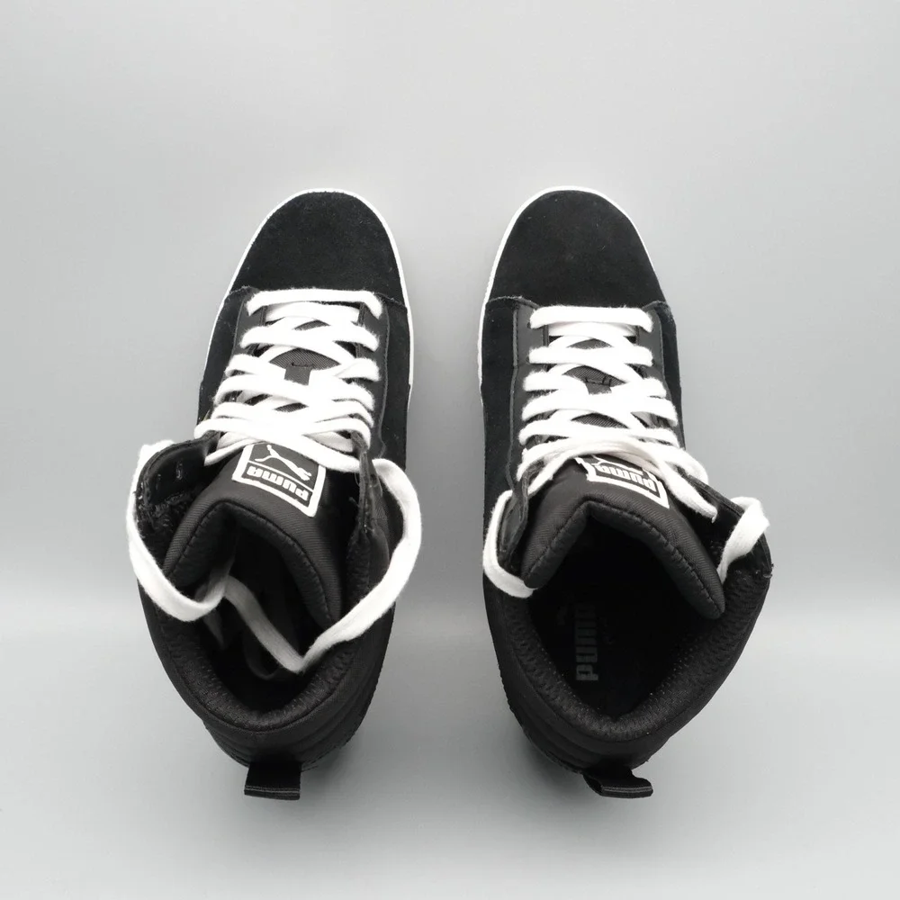 Puma Vikky Wedge Women Black Suede Hidden Heel Streetwear 8 356049 01